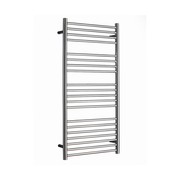 JIS AShdown straight central heated towel rail in 100% stainless steel
